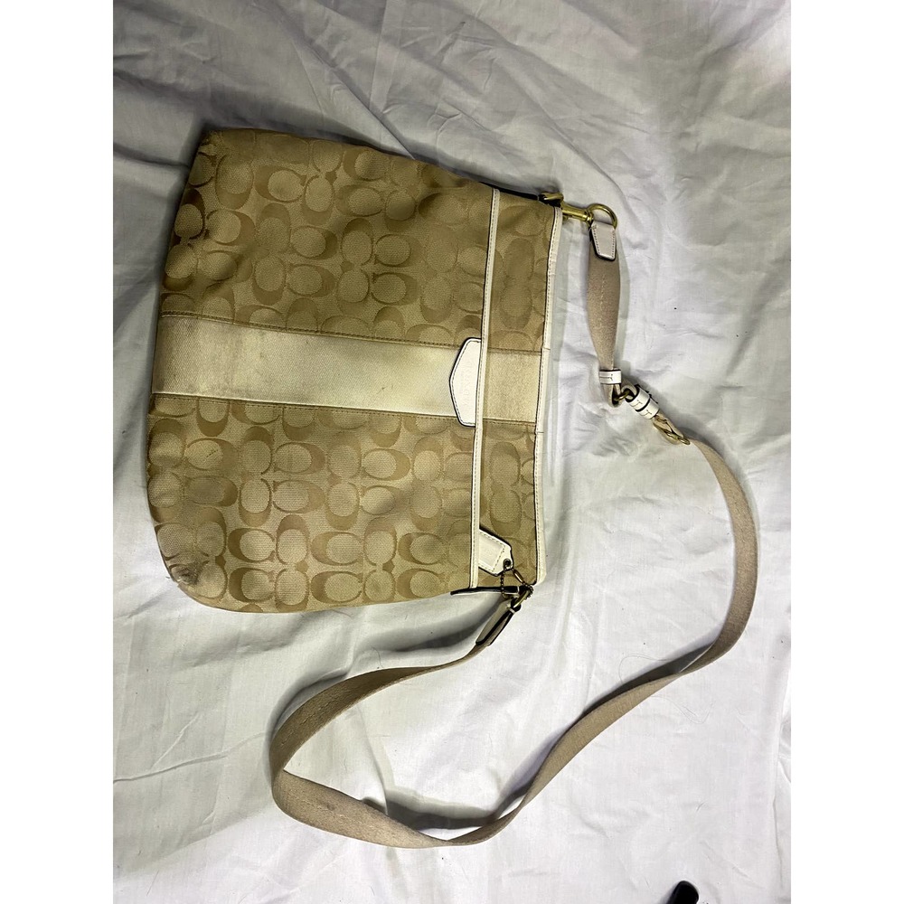 Coach Monogram Beige/Cream Shoulder Bag